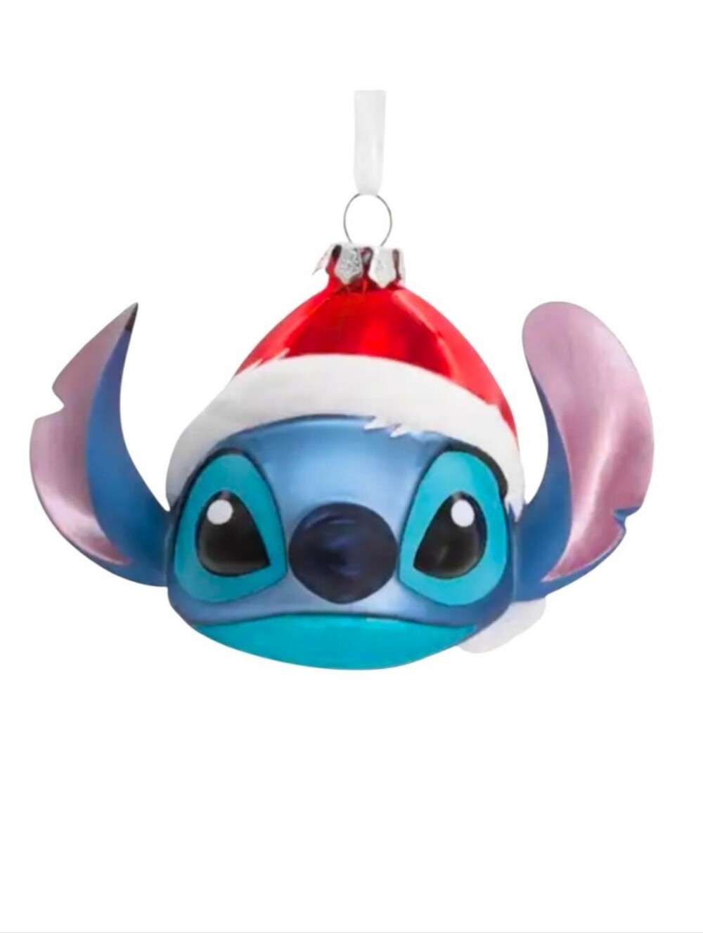 Hallmark Disney® 4.75" Lilo & Stitch in Santa Hat Blown Glass Ornament